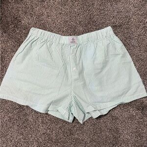 Parke Striped Boxer Shorts XL NWOT Green and White